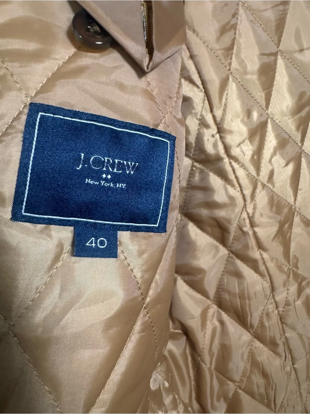 J.CREW Men’s Brown Wool Blend Long Overcoat Button Front Notch Lined 40